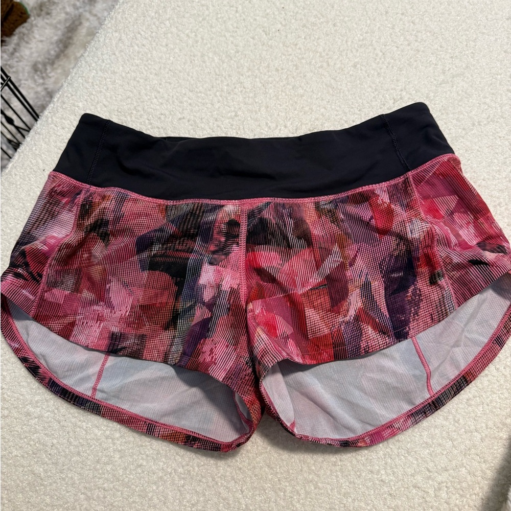 lululemon athletica Black and Pink Athletic Shorts